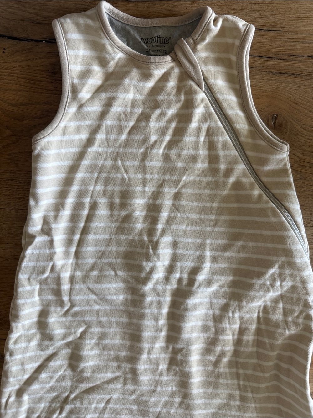 Woolino 4 Season Classic Baby Sleep Sack - Neutral & White Stripe